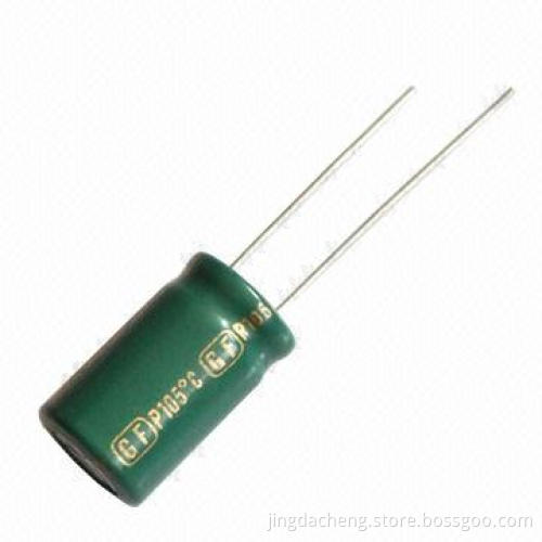 Aluminum electrolytic capacitors with low impedance and 2000 hours load life at 105C, 4.7to 6800uF